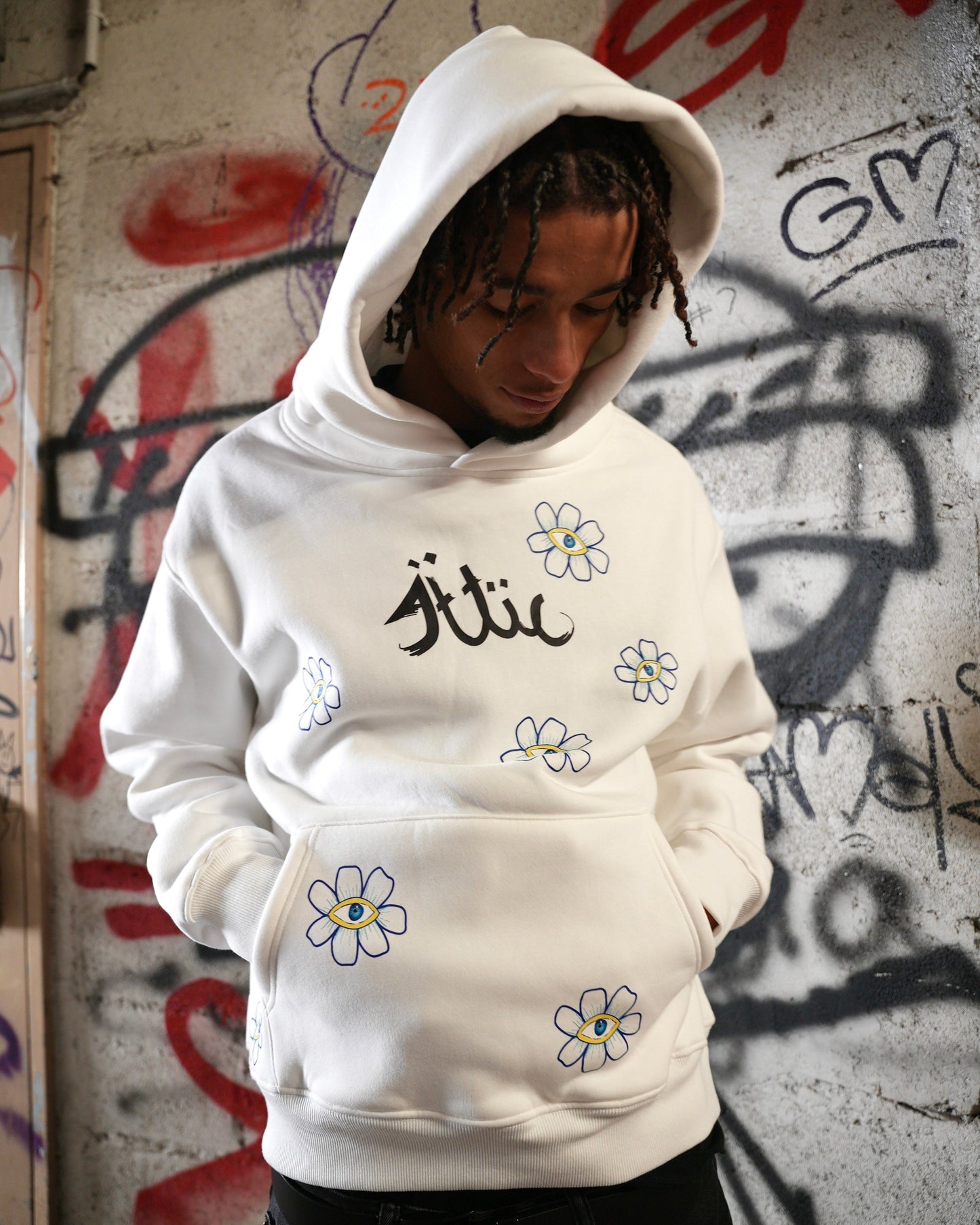 Flowers Hoodie B/W
